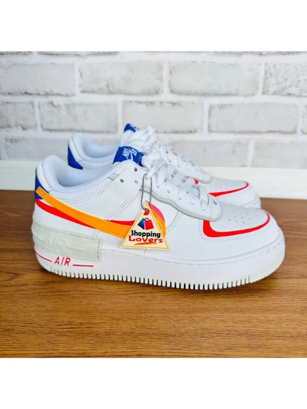 ⭐Nike Air Force 1 Shadow 6.5 Womens Retro Shoes Sneakers White Orange DZ1847-100 - Picture 10 of 14